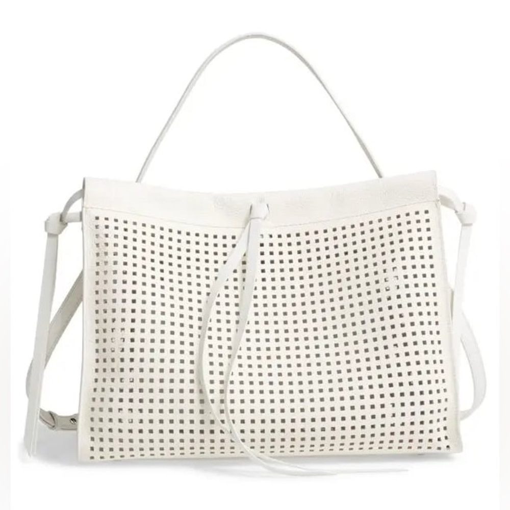 Hugo Boss White Perforated Leather Tote